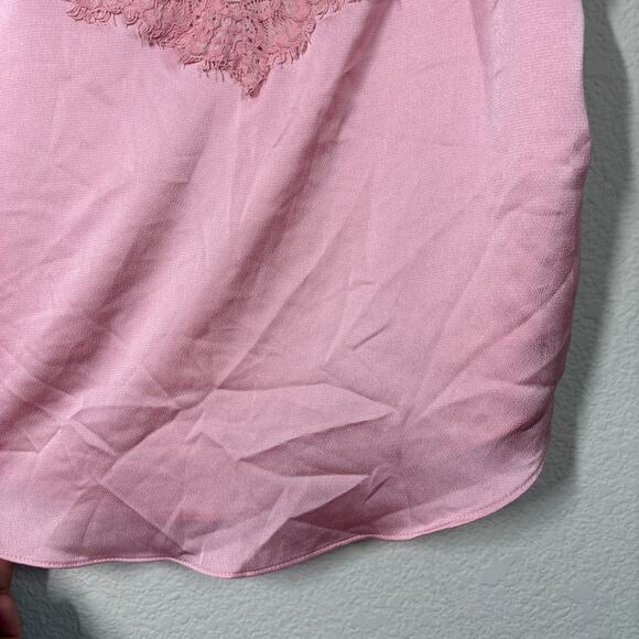 Heartloom XS Andra Cami Camisole Tank Old Rose Lace Trim Satin Adjustable Straps - Picture 4 of 7